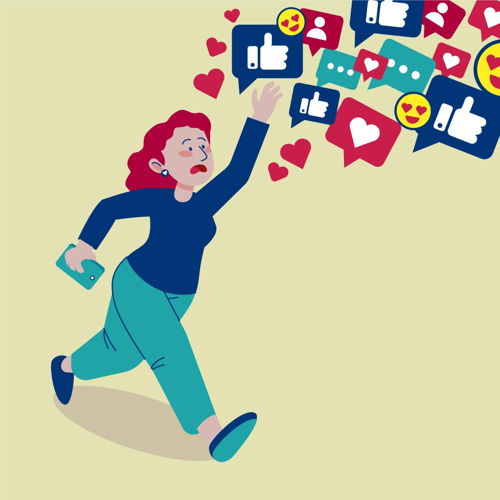 Ilustrasi penurunan jumlah followers media sosial akibat pembersihan algoritma